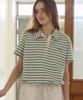 OURHOPE Sorbet Stripe Pique T-Shirt - White