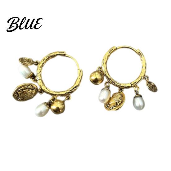 Statement Faux Pearl Earrings 1 Pair Women Imitation Pearls Beads золотистый