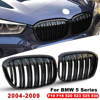 For BMW 5 Series F10 F18 520 523 525 530 Car Front Bumper Kidney Grille Grill Hood Mesh Double Line Center Grille Refit Body Kit