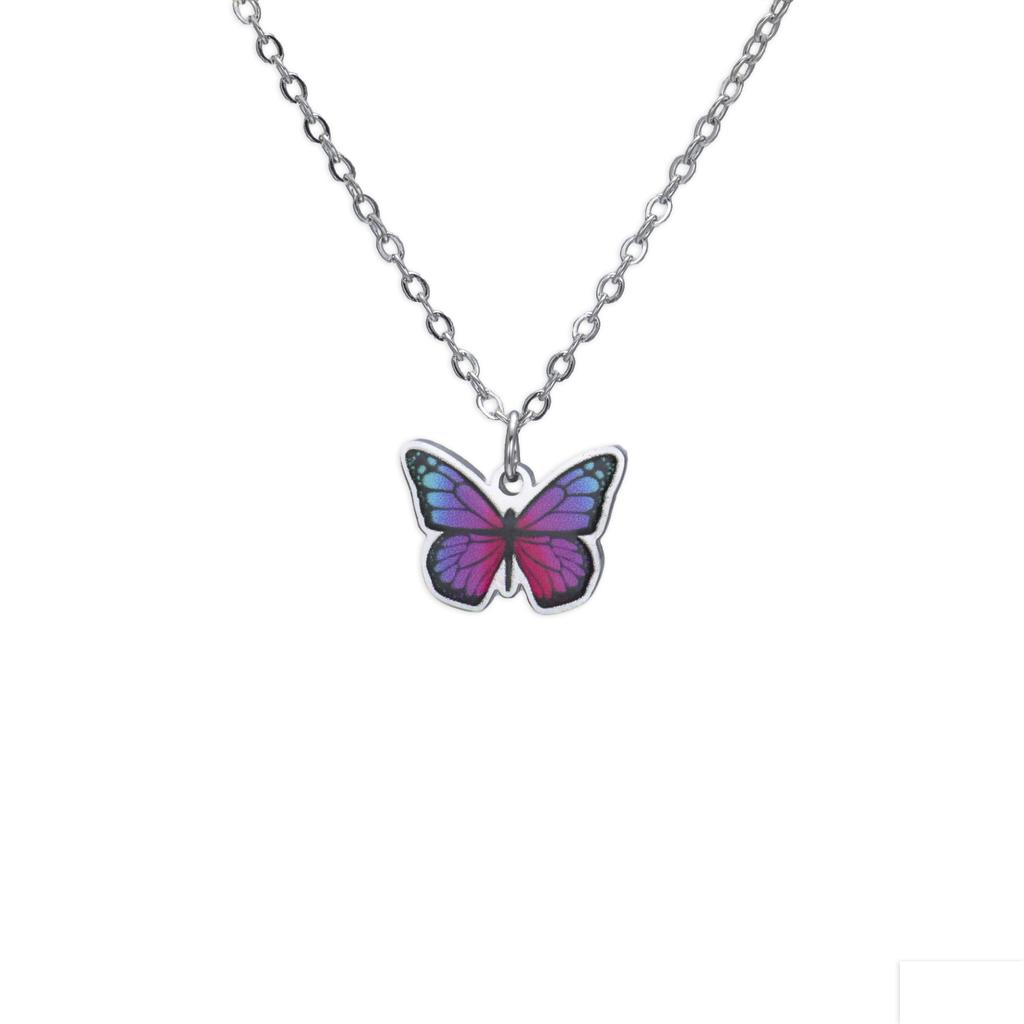 Teamer Colorful Butterfly Necklace For Women Girls Gold Color Stainless Steel Birthday Fashion Jewelry Gift Wholesale 2026 New