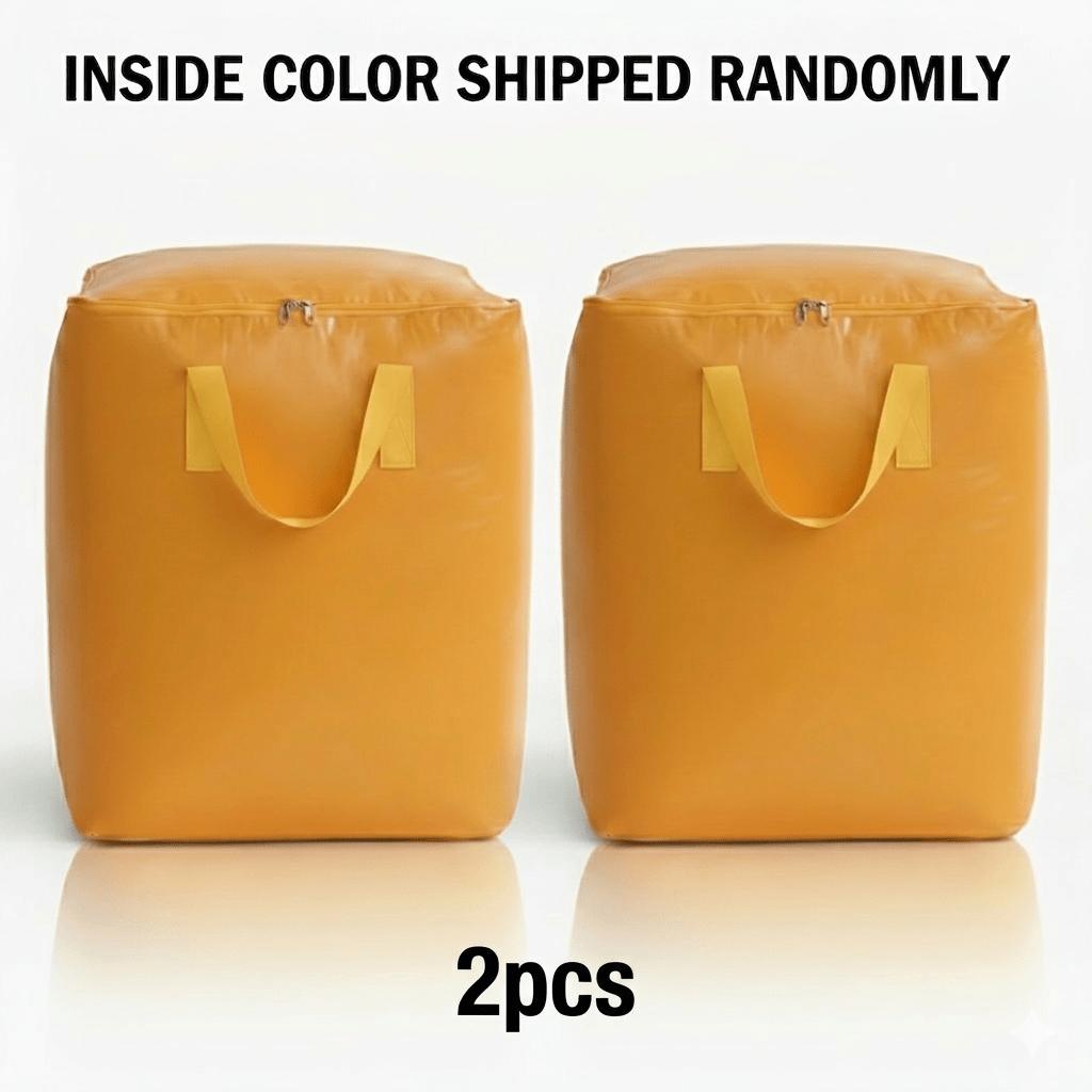 2Pcs Extra Large Capacity 63.4 Gallon Thickened Moving Bags With Reinforced Handles - Durable Waterproof Storage And Organizing Bags, Foldable 19.81 gallons/101/2Pcs жёлтый