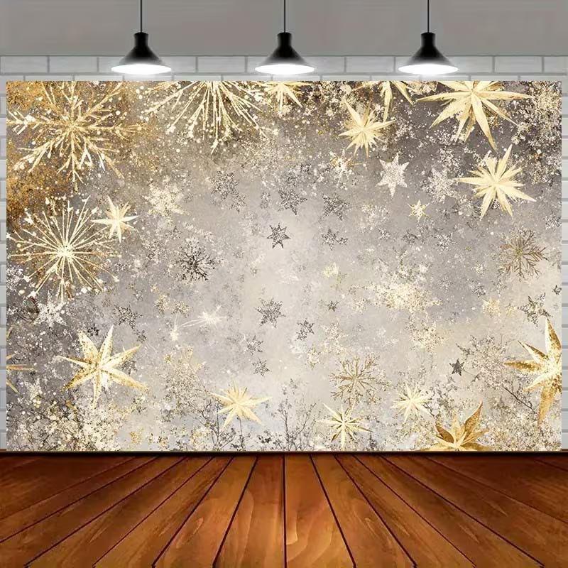 2D Glitter Starburst Backdrop Christmas & New Year Photo Booth Banner 47.2x31.5inch/120*80cm