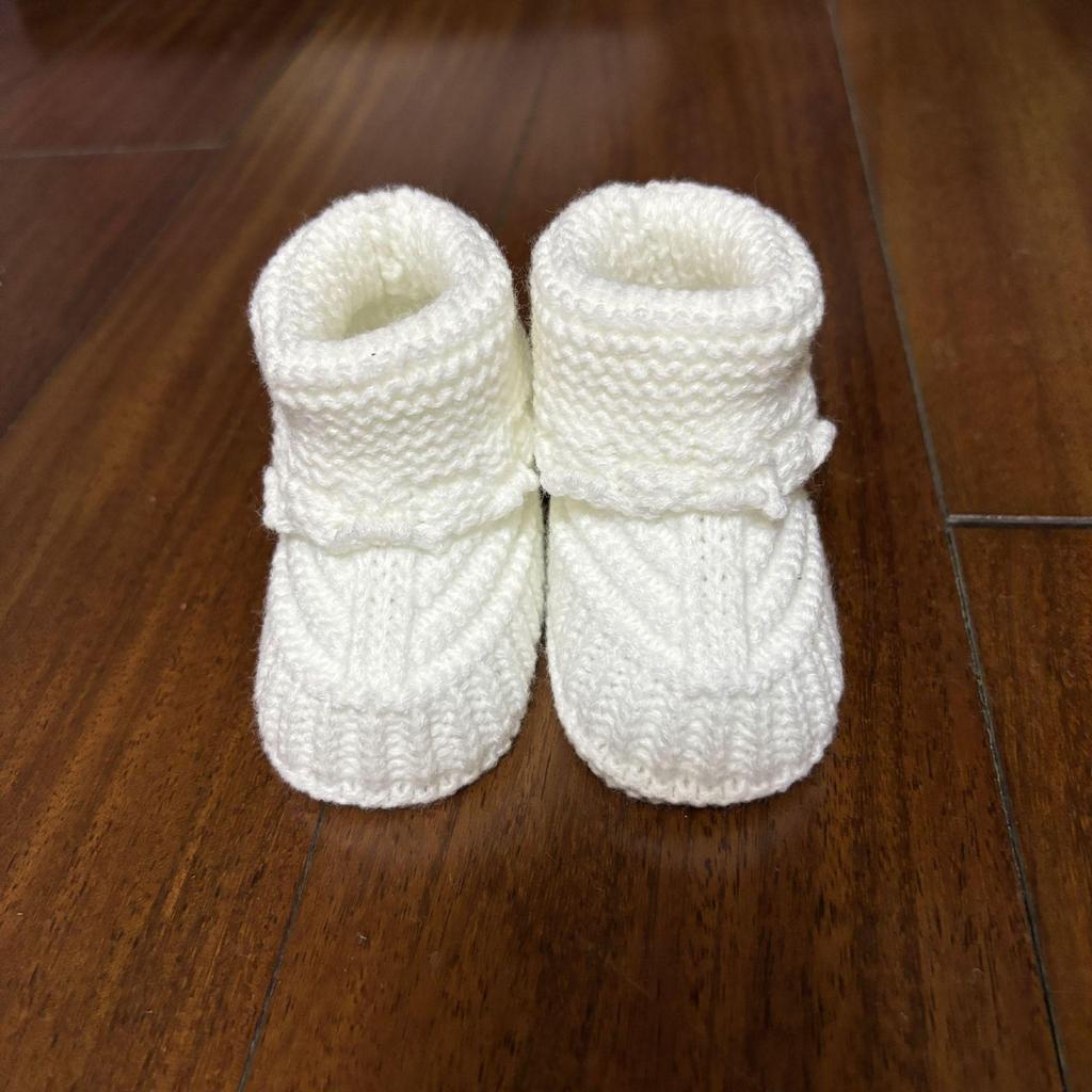 Scarpine da Bambino in Lana Lavorate a Maglia a Mano per Primavera e Autunno (0-6 mesi)
