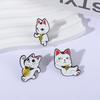 Cartoon Cute Styling Lucky Cat Alloy Brooch Enamel Pins Personalized and Trendy Metal Badge Accessories Funny Gifts