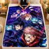 Flannel BlanketJujutsu Kaisen Warm Soft Throw Blanket for Indoor Sofa Bed Living Room Use