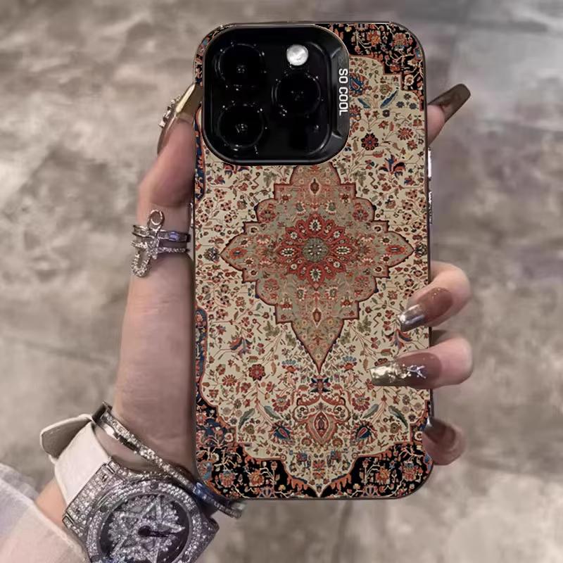 Luxury Persian Carpet Pattern Phone Case For iPhone 16e 16 Pro Max 15 14 Plus 13 12 Mini 11 Pro Shockproof Silicone Back Cover