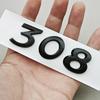 OQUP8 Older 3D ABS Chrome Black Logo 308 408 508 Emblem Letters Sticker Car Rear Trunk Badge For Peugeot 308 SW 408 508 Accessories