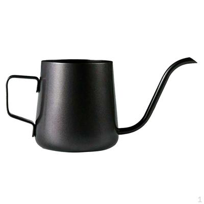 Schwanenhals-Kaffeekanne mit schmaler Tülle, Edelstahl, 2 Größen - Schwarz, 240 ml