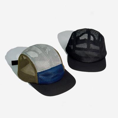 Fashion Retro Mesh Baseball Cap 5 Panel Adjustable Sun Visor Cap Breathable Flat-brimmed Quick-drying Hat Unisex