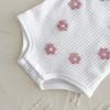 Baby Girl Floral Embroidered Strappy Romper - Breathable Summer Bodysuit with Comfortable Square Neck