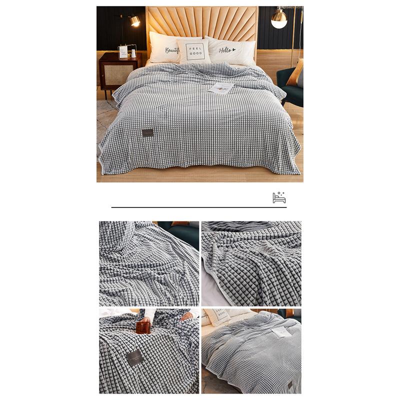 Jednobarevný flanel Klimatizace Deka Prostěradlo Coral Velvet Throw Deka Pohovka Deky Přikrývky