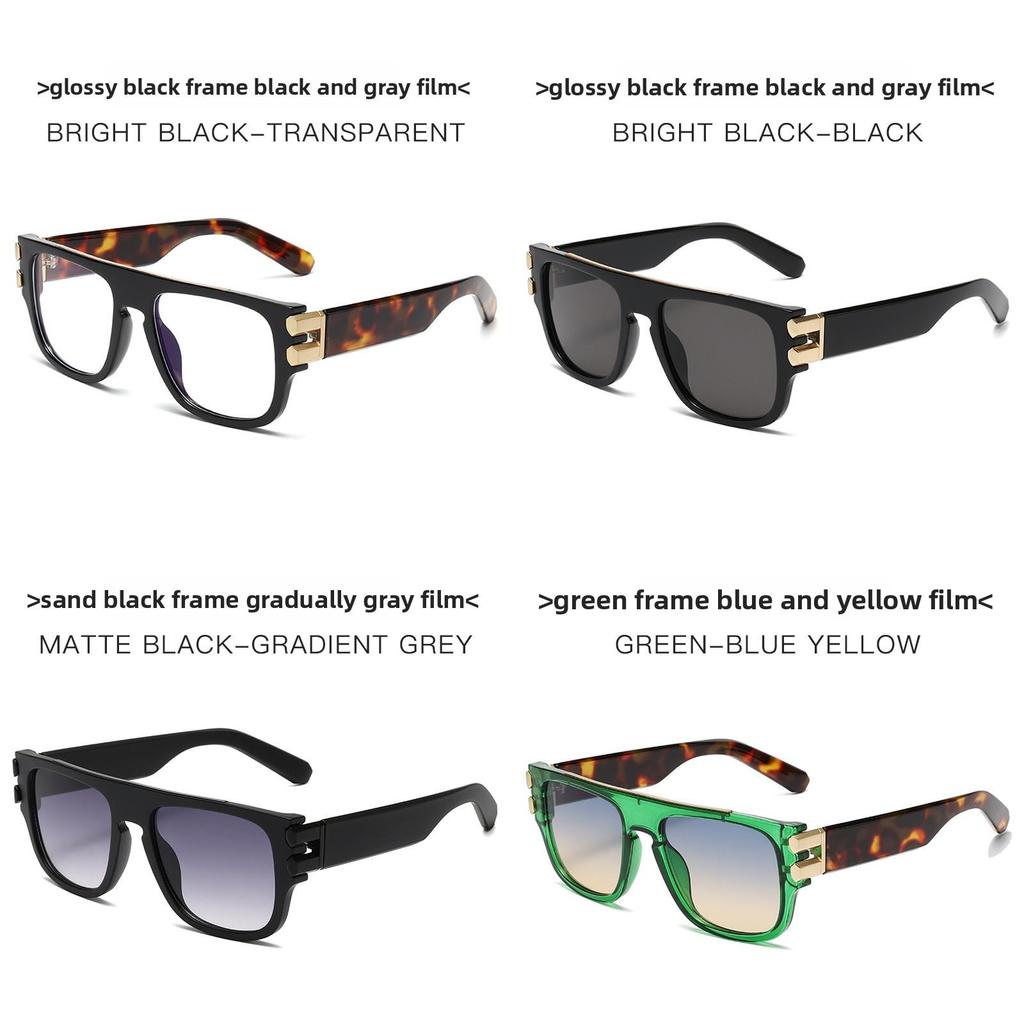 Men Square Frame Sunglasses With Uv400 Protection For Summer Fashion And Travel