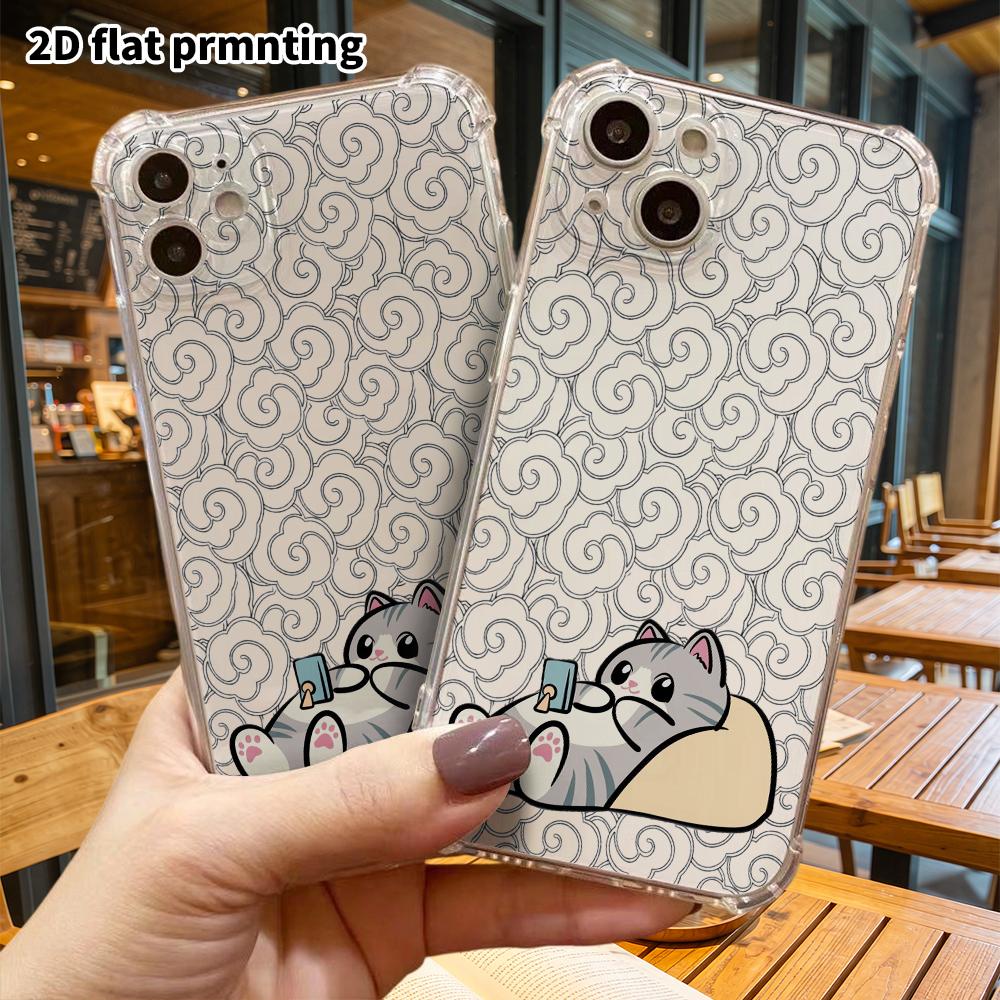 Phone Case: 2D Flat, Fits iPhone 18 17 16 15 14 13Pro, Transparent Four Corner Protection, Lazy Vibes, Christmas and Halloween Gift