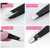 4 Eyebrow Tweezers Set Stainless Steel Eyebrow Clip Stickers Double Eyelid Stickers Tweezers