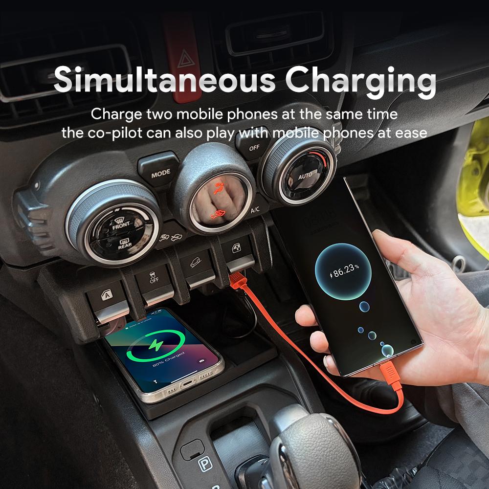For Suzuki Jimny 2019-2025 Special Silicone Wireless Charger Center Console Fast Phone Charging Pad Car Interior Car Accessories