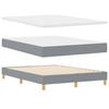 Box Spring Bed with Mattress Light Grey 190 x 140 cm Fabric