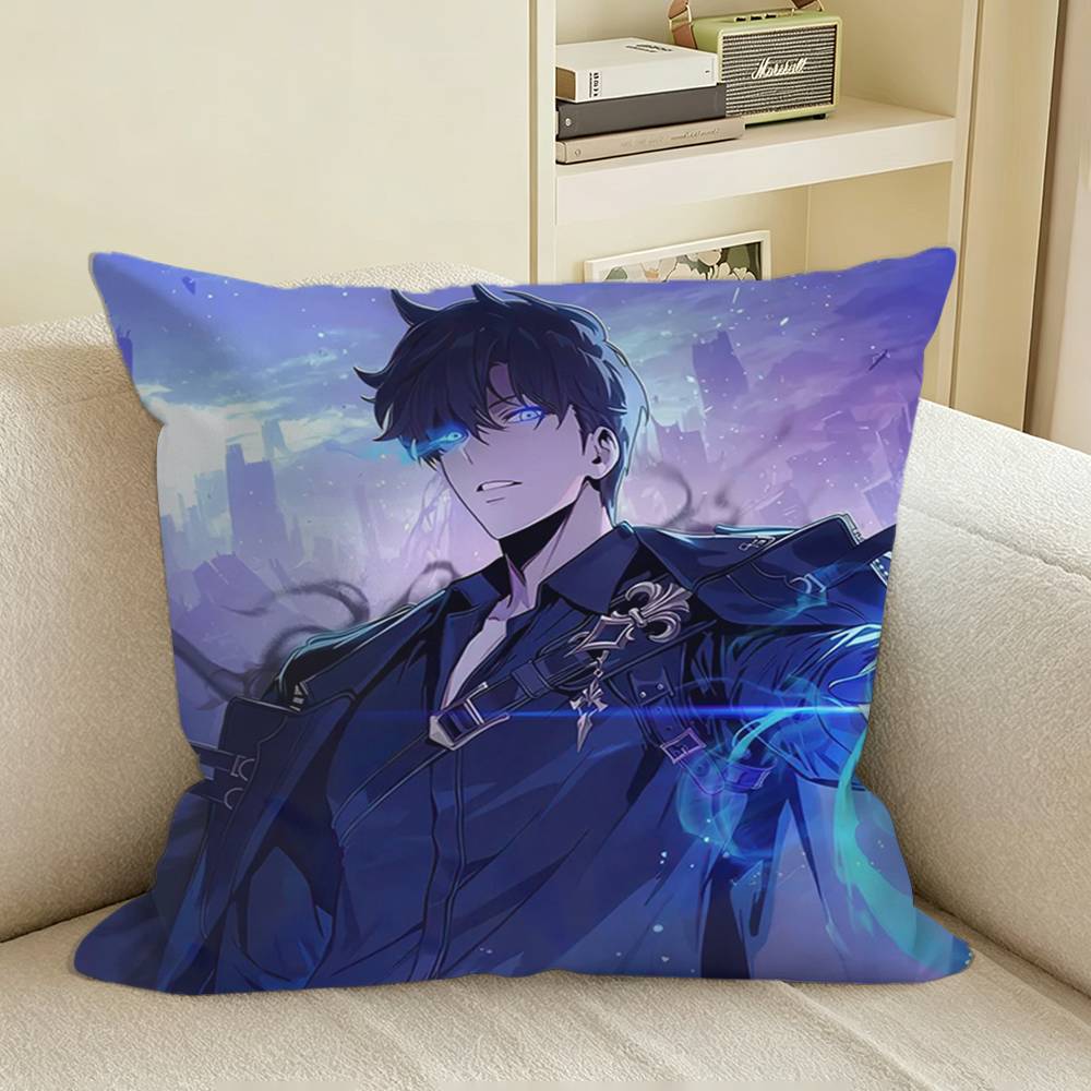 Solo Anime JJinWooS Sungs Square Sofa Pillow Cover Solid Color Living Room Home Decor Cushion Case