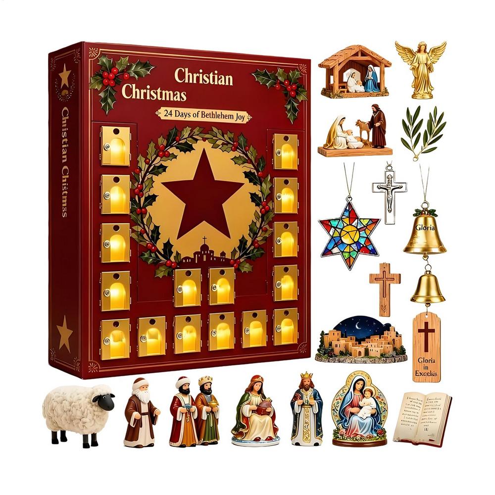 

Рождественский адвент-календарь Христианские 2D фигурки Адвент История Иисуса Украшения для отсчета Рождества для гостиной спальни