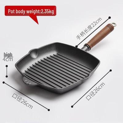 Uotuo 26cm Gusseisen Steak Bratpfanne