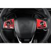Steering Wheel Switch Button Trim For Honda Civic 2016-21 10th Red Carbon Fiber