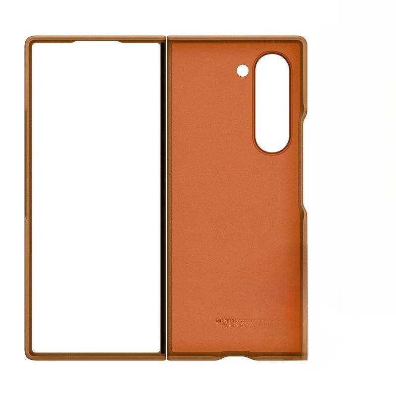 Luxury Business Ultra-thin Eco Friendly Skin Feel Leather Phone Case for Samsung Galaxy Z Fold 7 Fold 6 Metal Len Frame Shock Proof Protection Cover