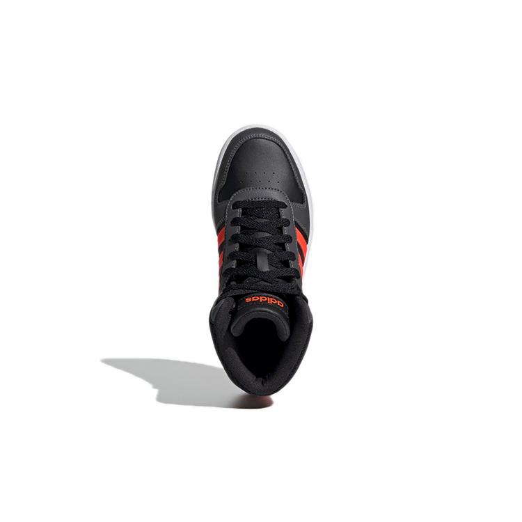 adidas Neo Hoops 2.0 Mid K Casual Slip Resistant Abrasion Resistant Mid Top Kids' Skateboarding Shoes Black Red Kids' GZ7768