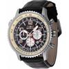 Ocean Voyage Chronograph Lederarmband Schwarzes Zifferblatt Quarz Taucheruhr 47255 200M Herrenuhr
