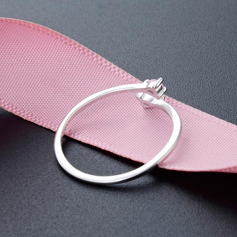 Lindon Classic 925 Sterling Silver Zircon Ring Ladies Jewelry Wedding Promise Party Gift