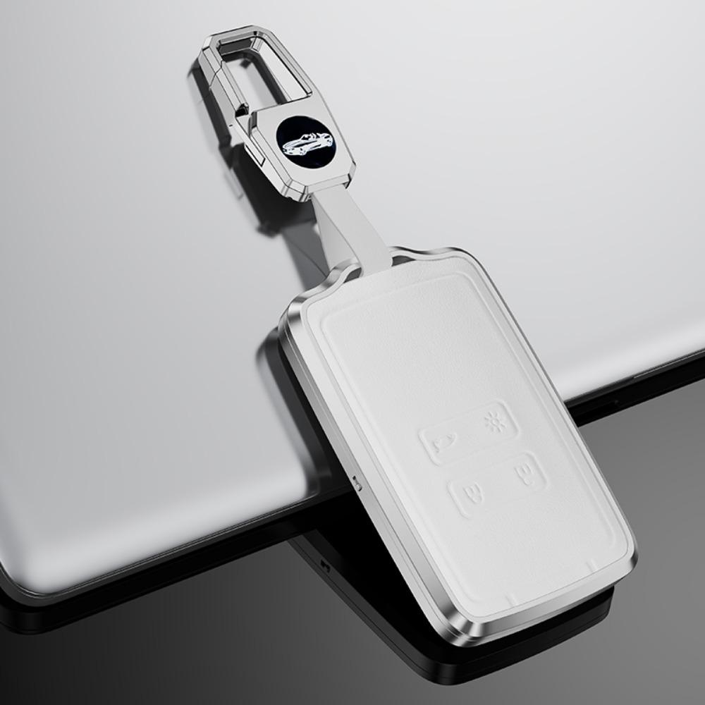 Alloy Leather Car Key Case Cover Shell For Renault Koleos Captur Megane Clio Scenic Talisman Arkana For Dacia Sandero Card Fob