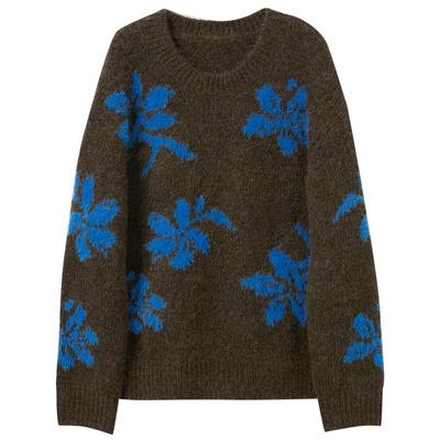 Sancai Women's Floral Knit Sweater