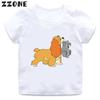 Cartoon Music Owl Print T Shirt Girls' Kawaii Graphic Shirts Casual Short Sleeved Kids Tee O-neck Harajuku T-shirts MTYYY1