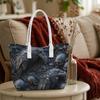 Gothic Raven Skull Pattern Tote Bag Dark Style Shoulder Bag for Daily Use