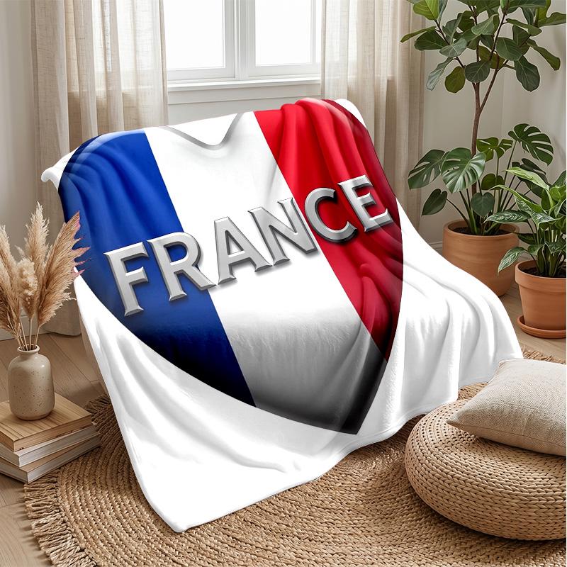 Frankreich Nationalmannschaft Thema Decke Weiche Flanelldecke Plüsch Überwurfdecke Gemütliche Sofa Bettdecke für Heimdekoration