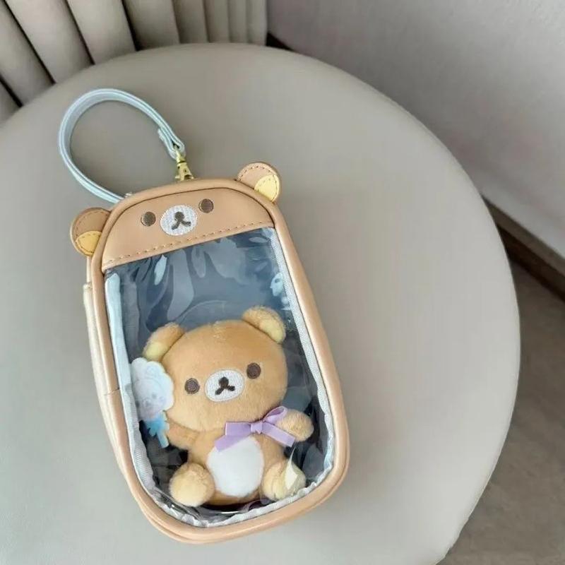 Cartoon Bear Clutch Bag Couple Anime Leisure Bear Pu Coin Purse Mobile Phone Bag Storage Key Wallet Exquisite Gift