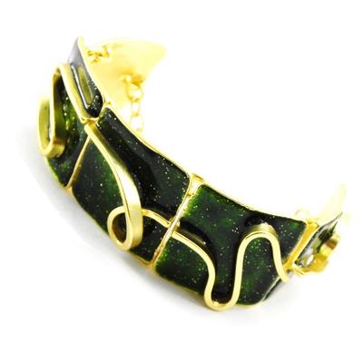 [I4830] - Golden Green 'Creativity' Designer Bracelet