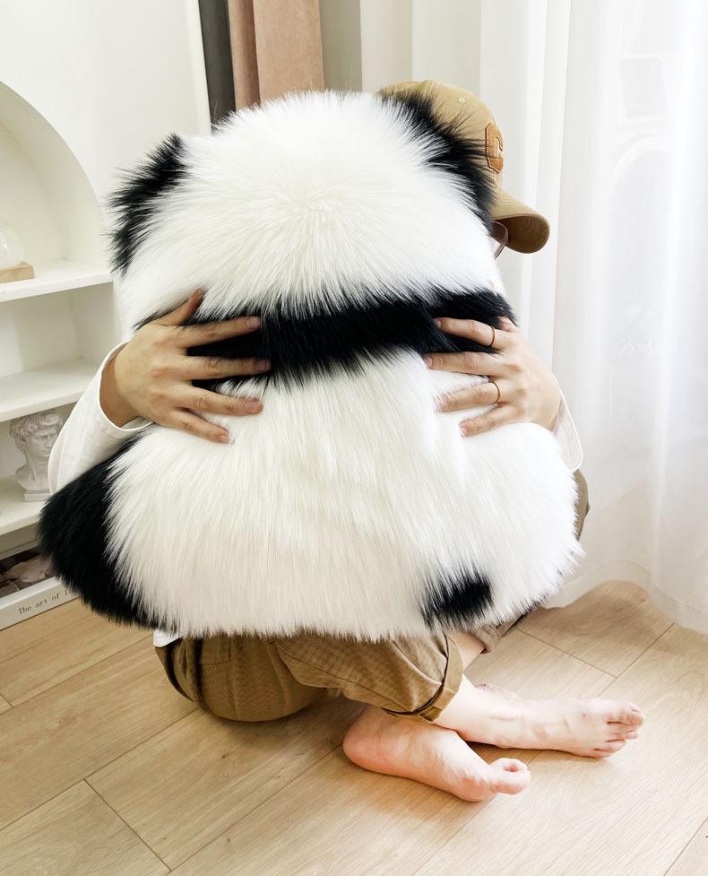 Plüsch-Panda-Rücken-Umarmungskissen - Niedliches Sofakissen, Nachttischkissen und Rückenlehnenkissen für das Wohnzimmer.