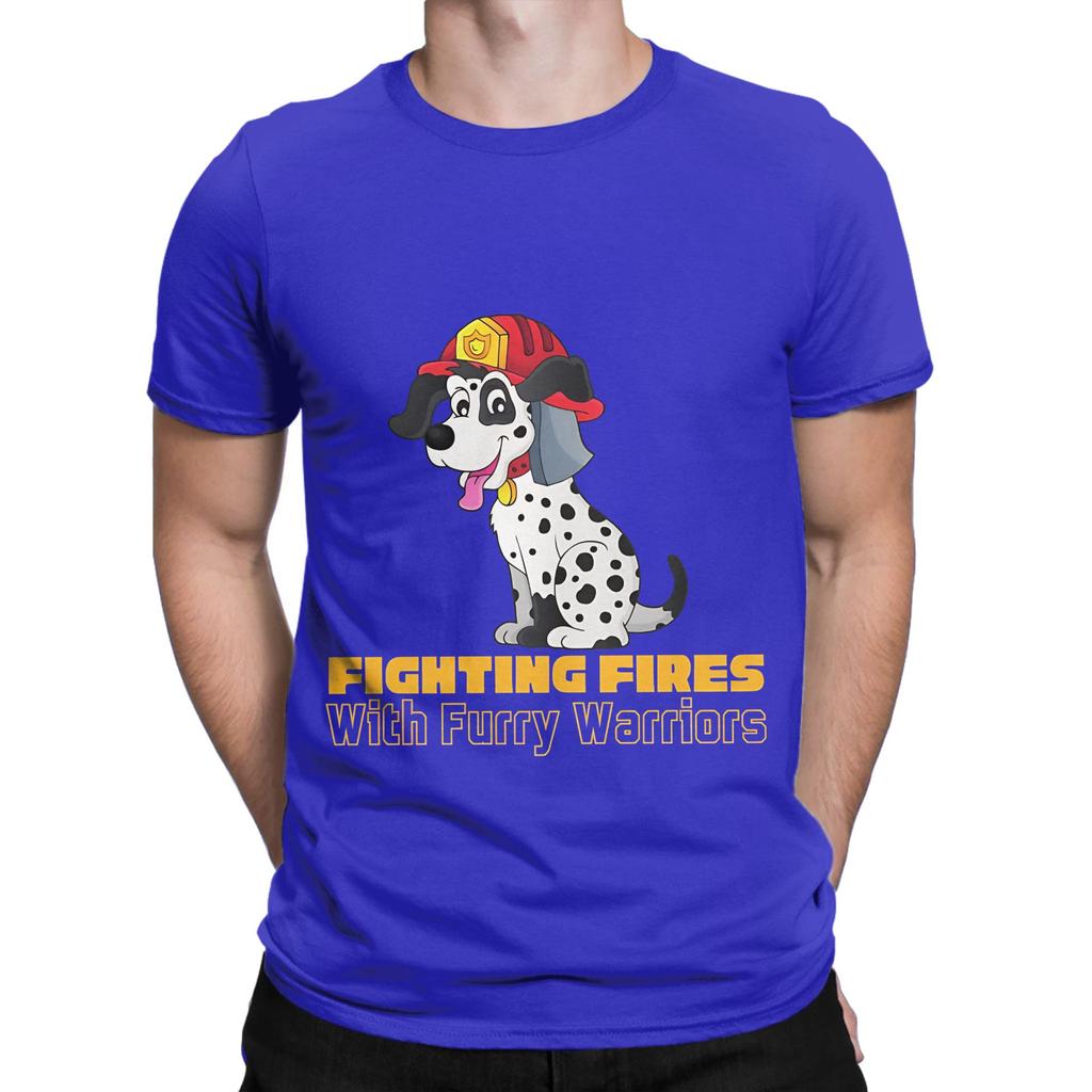 Fighting Fires With Furry Funny 100 Cotton TShirt Sparky the Fire Dog Tees Tops For Unisex