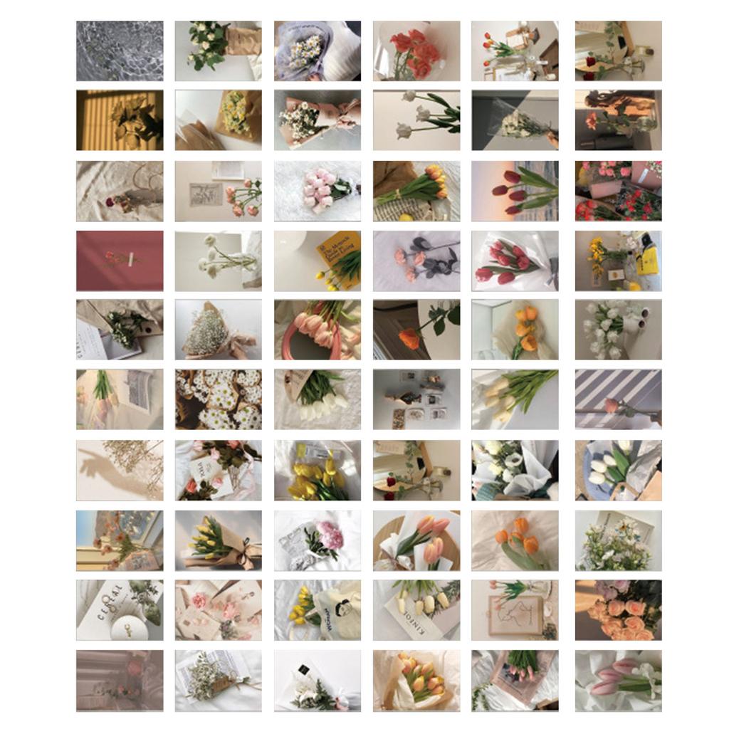 60PCS Scrapbooking Stickers DIY Vintage Flowers Sticker Book Retro Paper Stickers for Scrapbooking