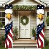 4th of July Patriotic Door Banners Outdoor Patriotic American Flag Hanging Porch