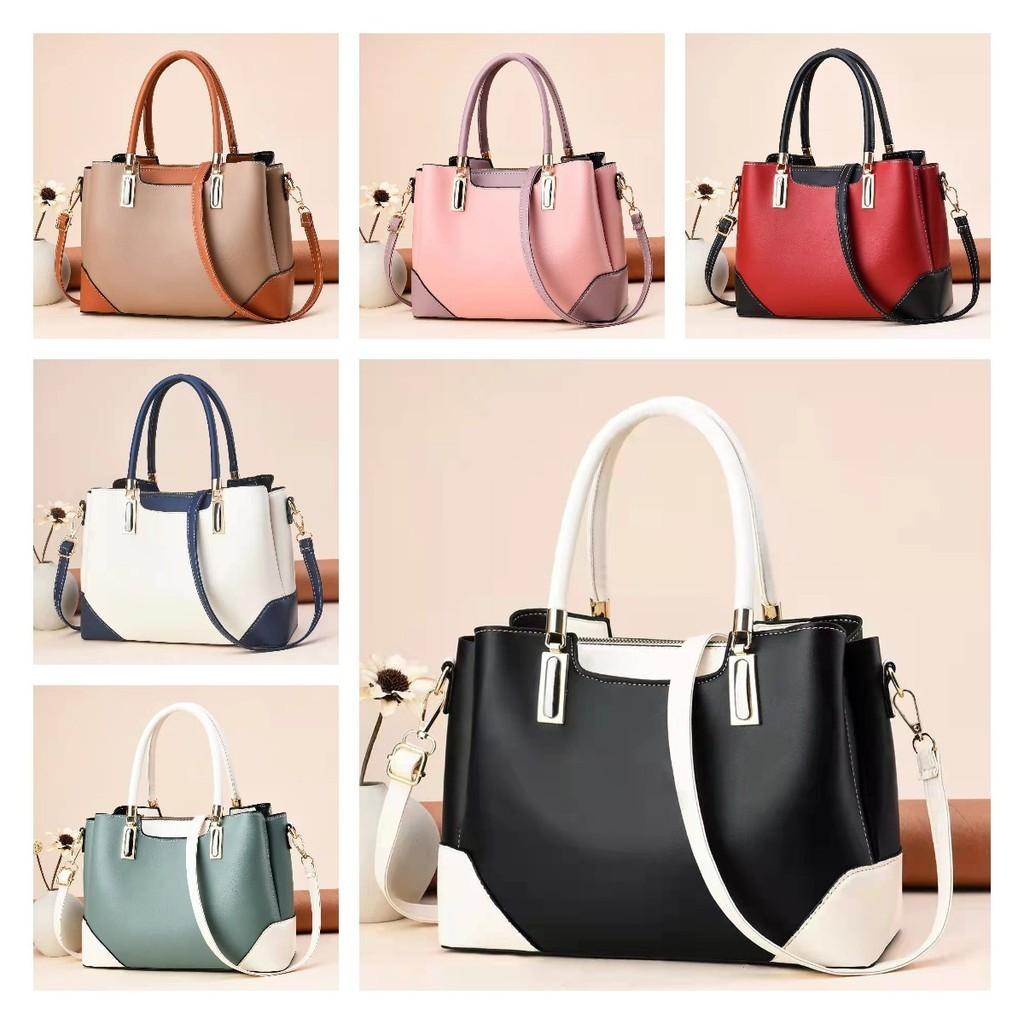Simplistic Large Capacity Tote Bag 2023 New Women's Bag Cross-border Soft Leather Splicing Big Bag