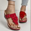 Chic Floral-Embellished Wedge Sandals for Women - Comfortable Soft-Sole Beach Slides for Stylish Summer Vacation