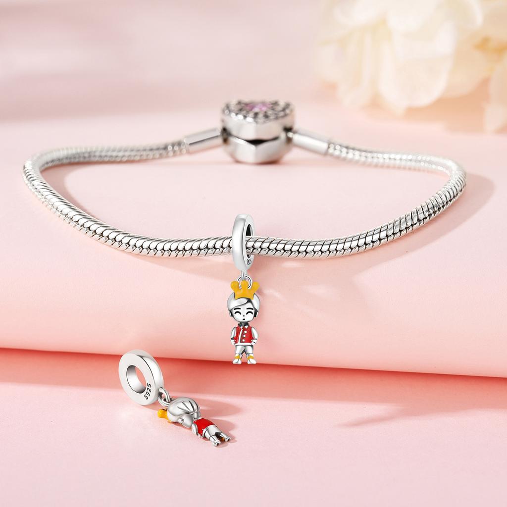 Beads Copper Charms Original Boy Prince Pendant Beads Fit Bracelet Jewelry Diy Women Fine Gift Accessory