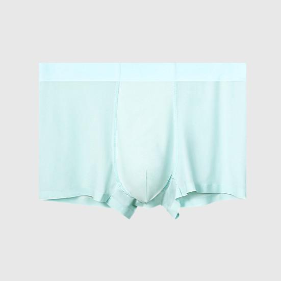 Men Boxer Underwear Mid-rise Elastic Waistband Solid Color Shorts Briefs Solid Color Ice Silk Summer Panties Daily Wear