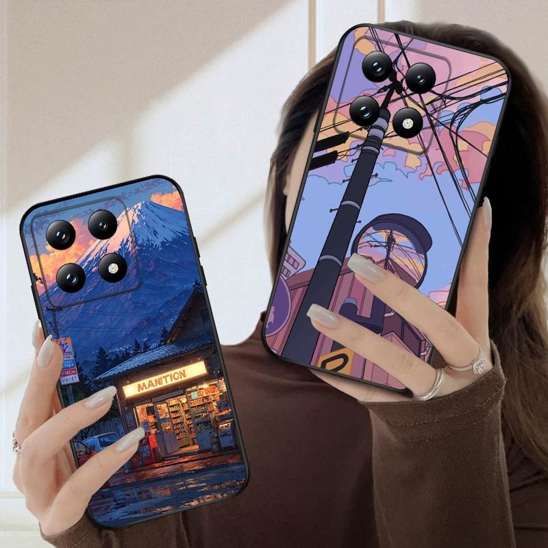 Sunset Xia Street For Xiaomi 11T 11 Ultra 12 12T Pro 14 15 13 Lite Mi Poco M4 5 M7 5G X4 X5 M6 C75 Pro X6 4G soft phone case