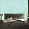 Polynesian Geometric Pattern Wallpaper Mint and White 50x1000