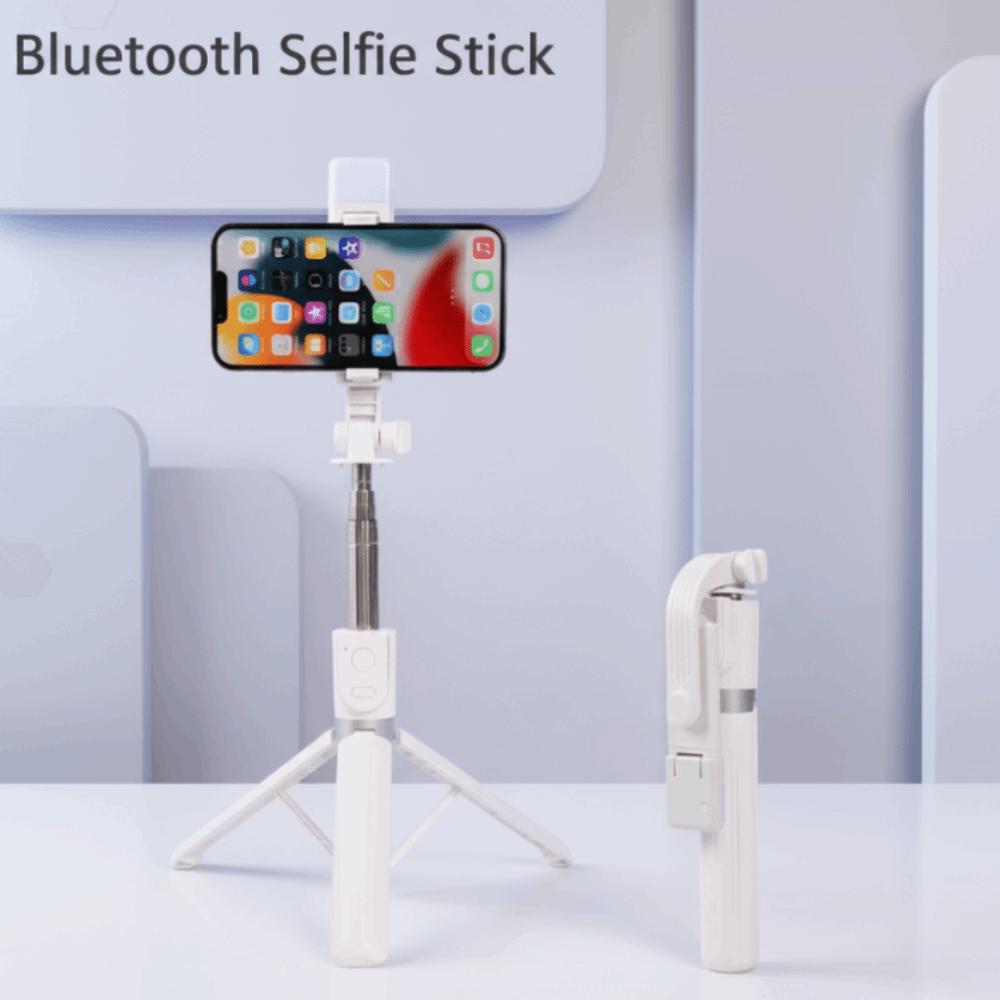 Portable Telescopic Selfie Stick With LED Lamp Selfie Stick Tripod  Vlog Photography