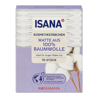 Isana 100% Cotton Eye Makeup Swabs (70-Pack)