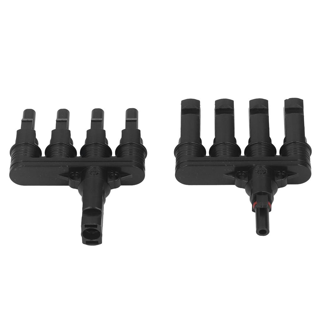 1 Pair T H Branch 4 to 1 Solar Connectors Male Female Photovoltaic Solar Panel Parallel Connectors 1000V DC