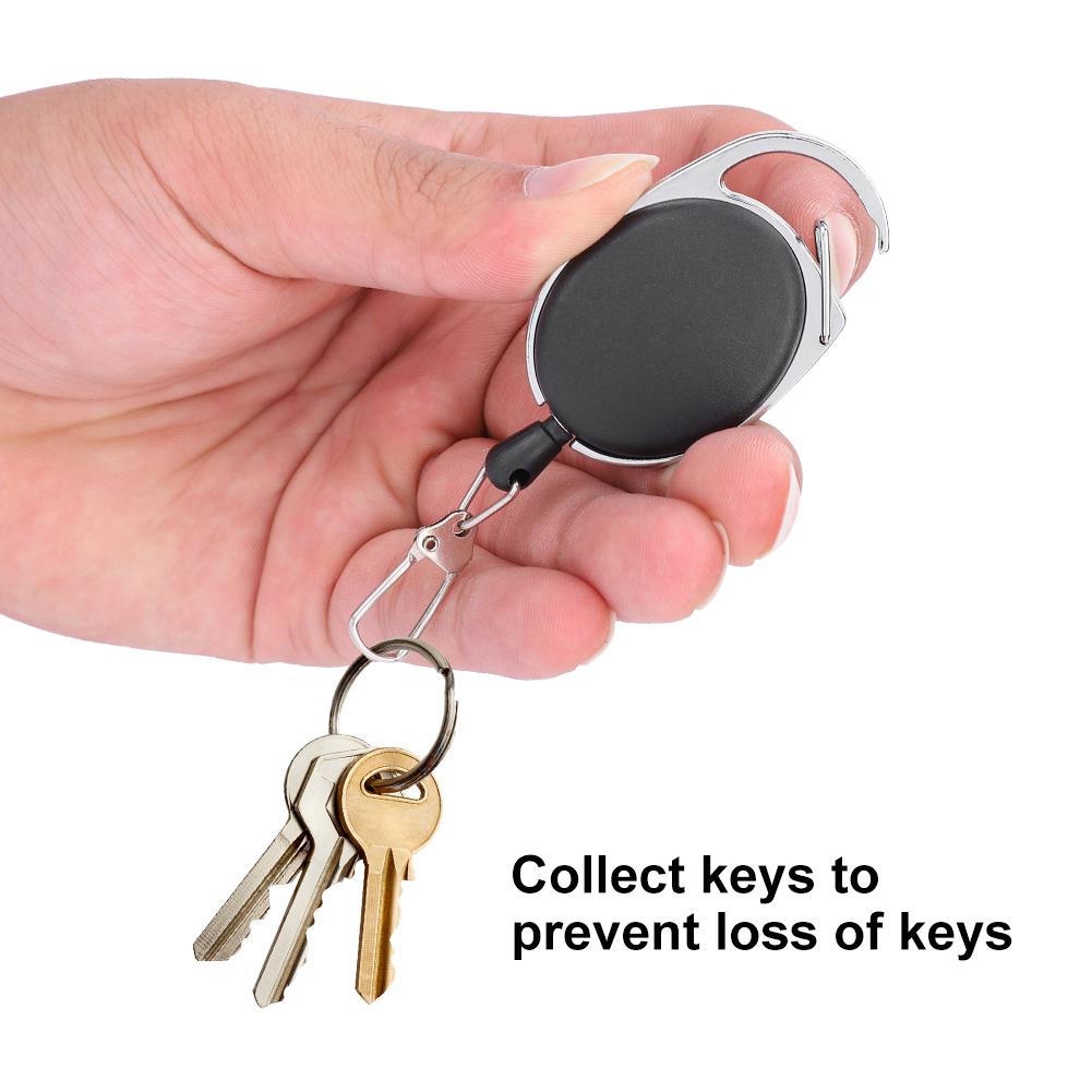 Outdoor Retractable Wire, Anti theft lost Key Keychain Camping Tools Carabiner