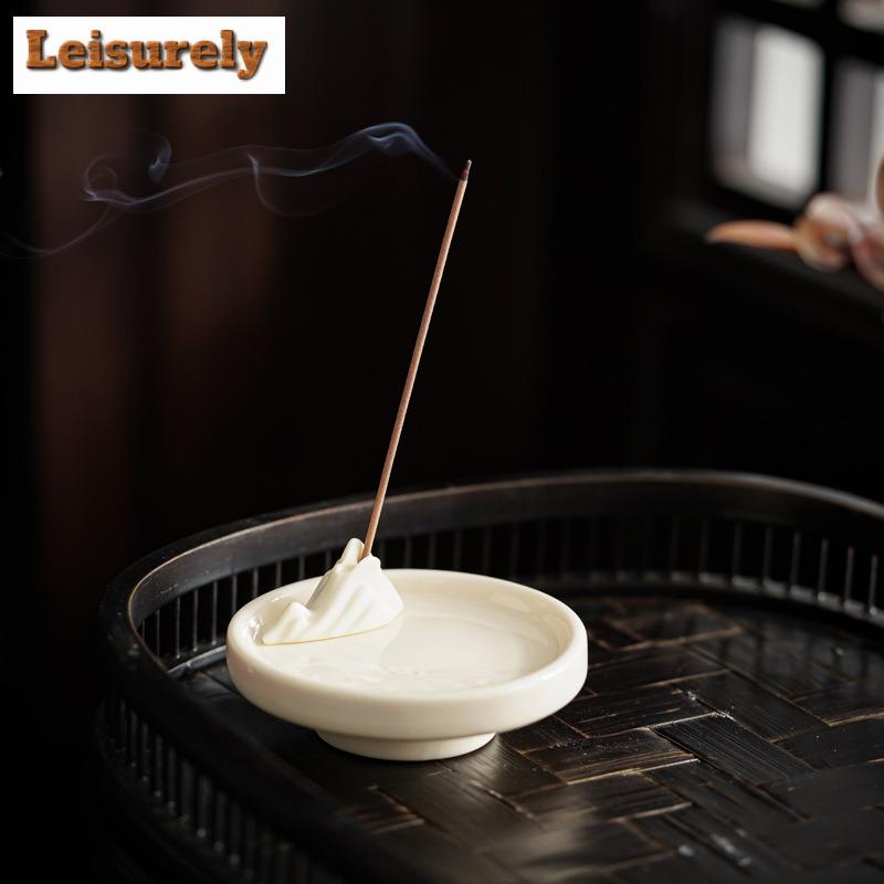 High Foot Discal Incense Holder Vintage Zen Garden Incense Burners Consecrate Smell Distributor Censer Buddhism Ornaments Craft